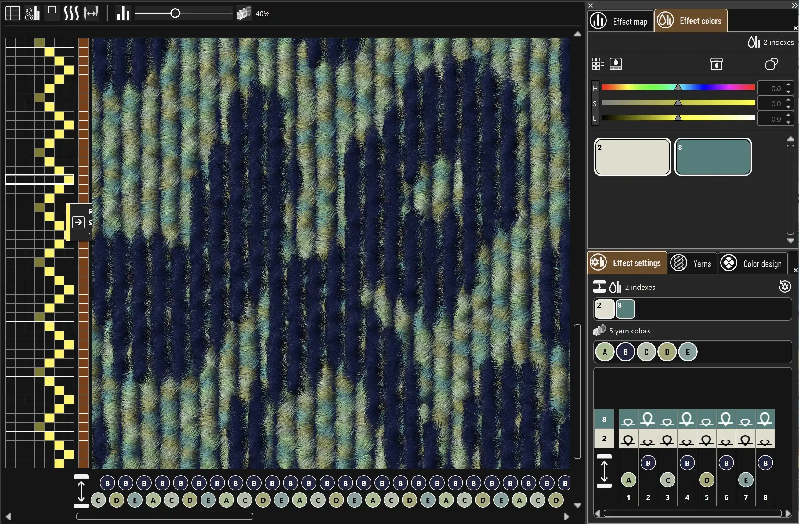 Technical construction view of a broadloom carpet generated by Pointcarre Tuft CAD software
