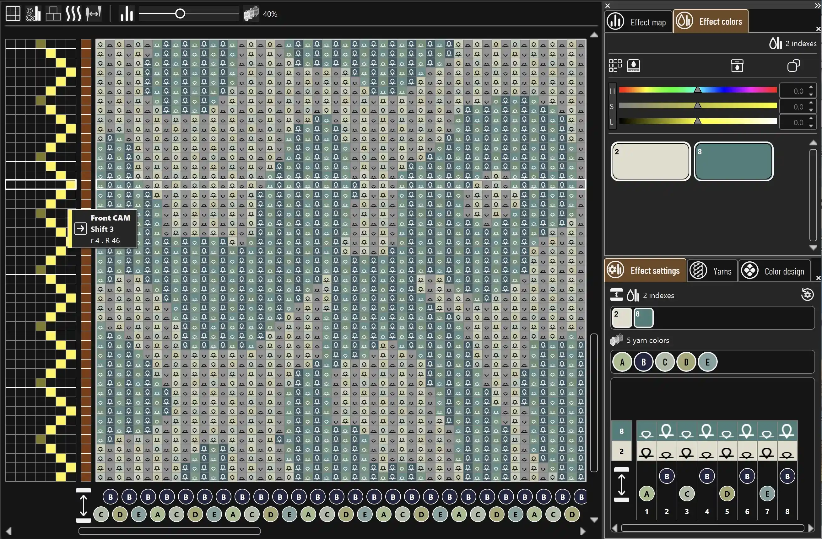 Broadloom carpet pattern before generating the technical construction view in Pointcarre Tuft CAD software